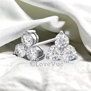 0.20ct. t.w. Diamond Tri-stone Brilliant Cut Stud Earrings